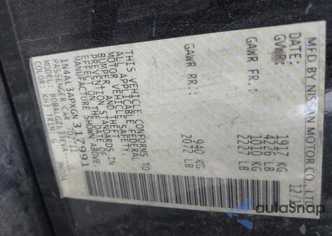 2016 Nissan Altima 2.5 S from USA, damaged, VIN 1N4AL3APXGN317991